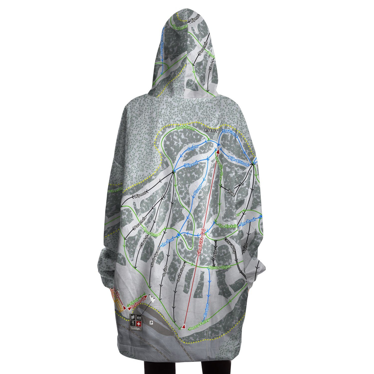 Ski Cloudcroft, New Mexico Ski Trail Map - Snug Hoodie