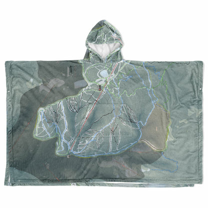 Silver Star, British Columbia Ski Resort Map Flannel Blanket Poncho