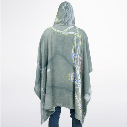 Lookout Pass, Idaho Ski Resort Map Flannel Blanket Poncho