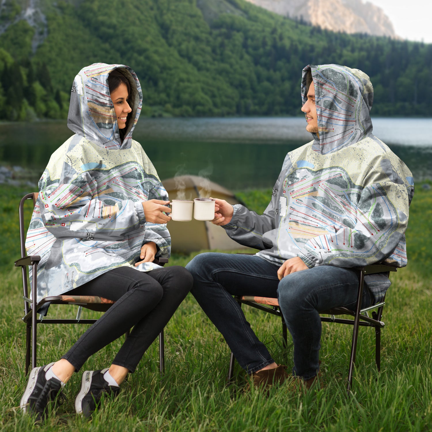 Bittersweet, Michigan Ski Trail Map Snug Hoodie
