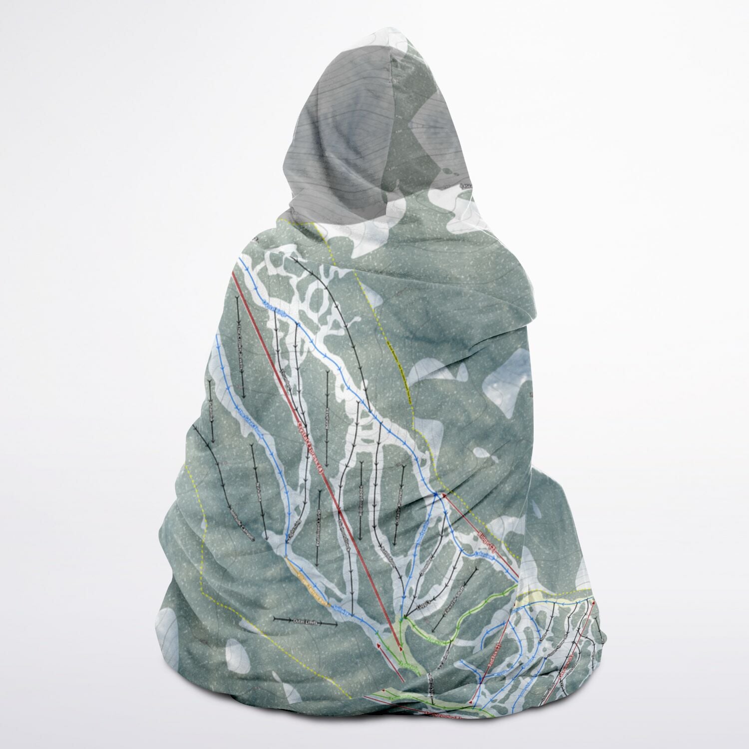 Diamond Peak, Nevada Ski Trail Map - Adult Hooded Blanket