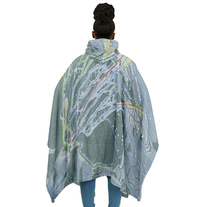 Granby Ranch, Colorado Ski Resort Map Flannel Blanket Poncho
