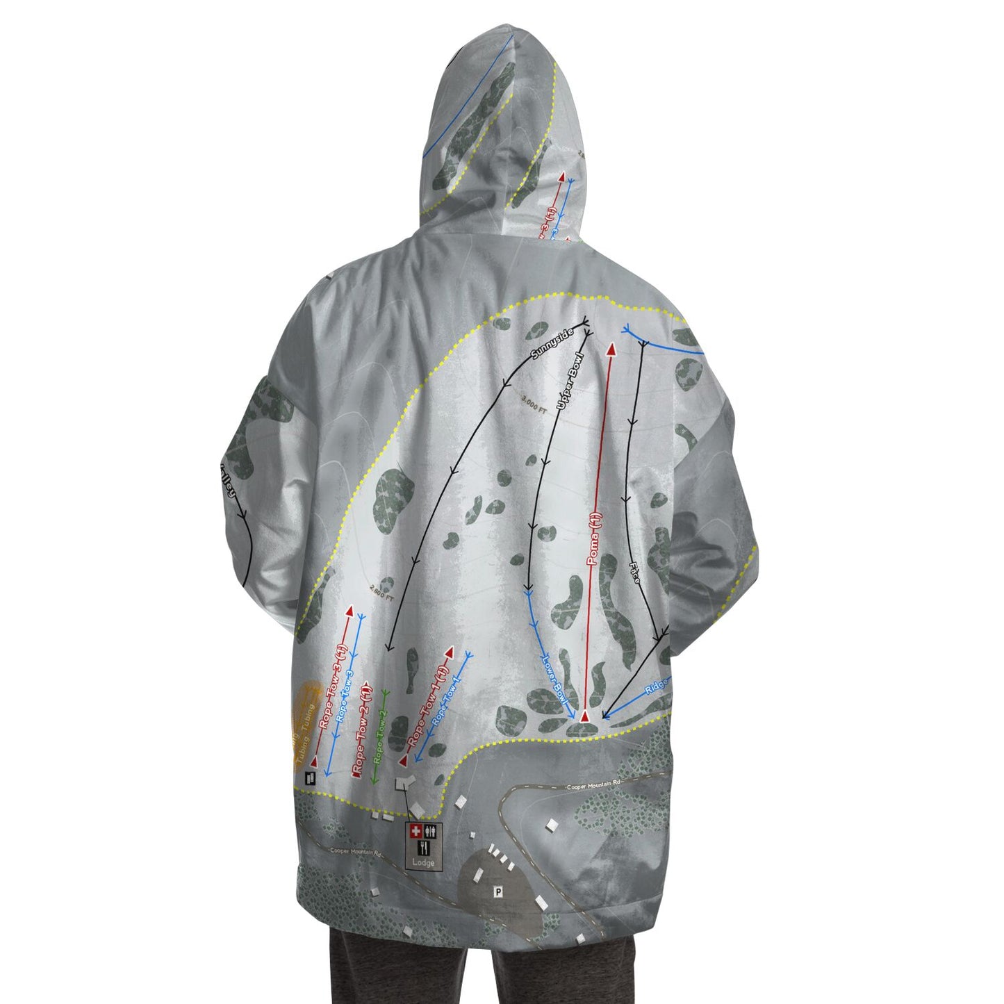 Echo Valley, Washington Ski Trail Map - Snug Hoodie - Powderaddicts