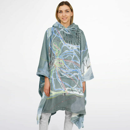 Wolf Creek, Colorado Ski Resort Map Flannel Blanket Poncho