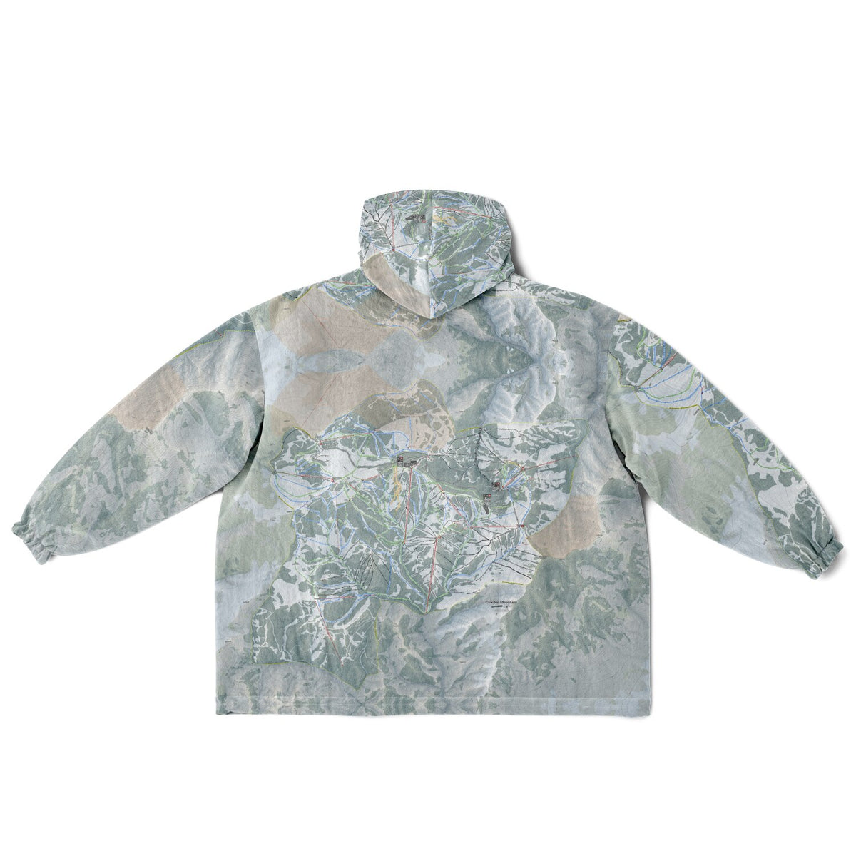 Powder Mountain, Utah Ski Resort Map Youth Reversible Snug Hoodie