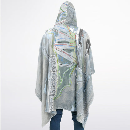Seven Springs, Pennsylvania Ski Resort Map Flannel Blanket Poncho