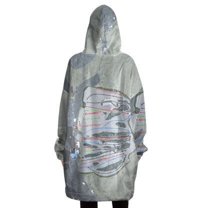 Ski Bradford, Massachusetts Ski Trail Map Snug Hoodie - Powderaddicts