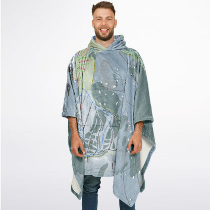 Granby Ranch, Colorado Ski Resort Map Flannel Blanket Poncho