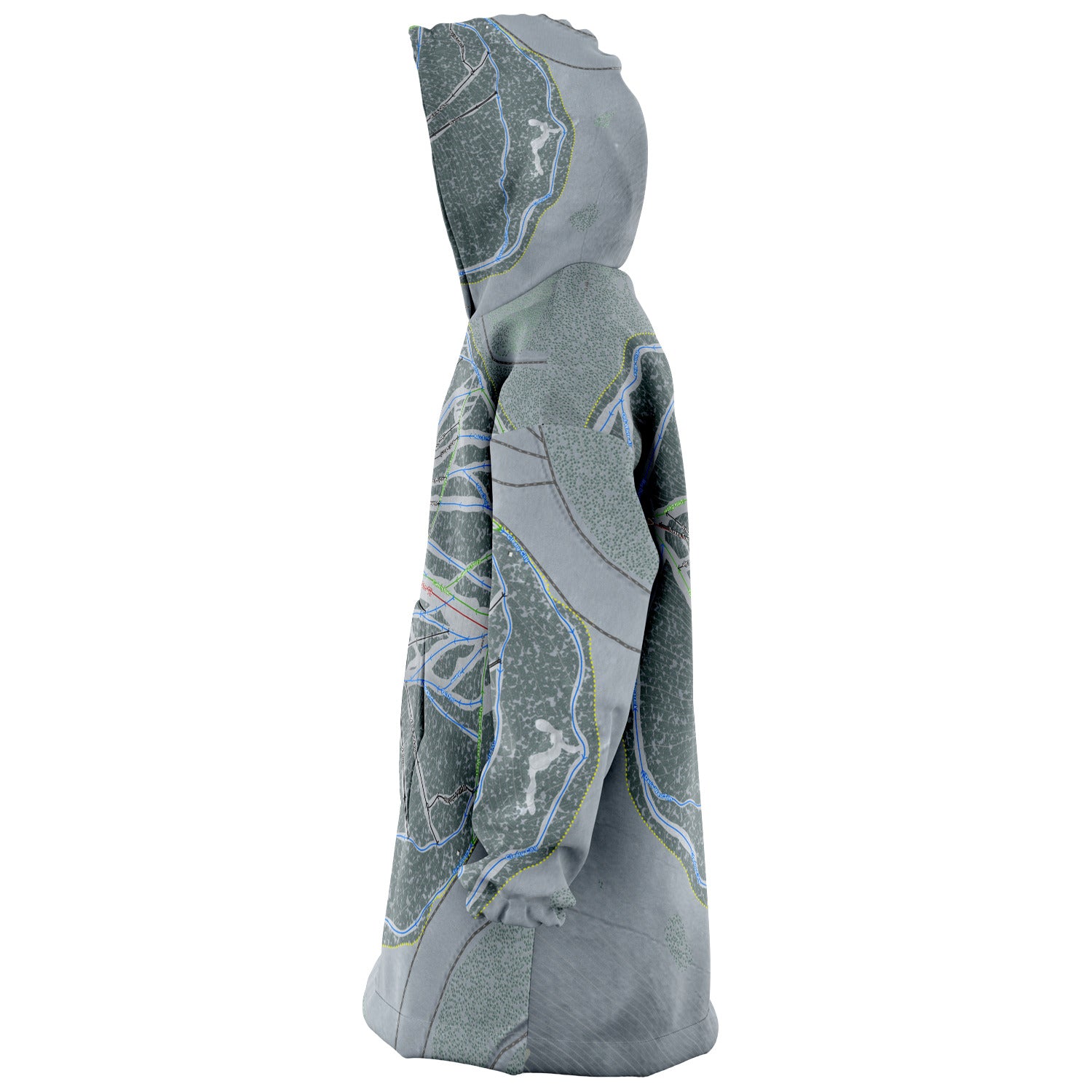 Ski Land, Alaska Ski Trail Map Snug Hoodie