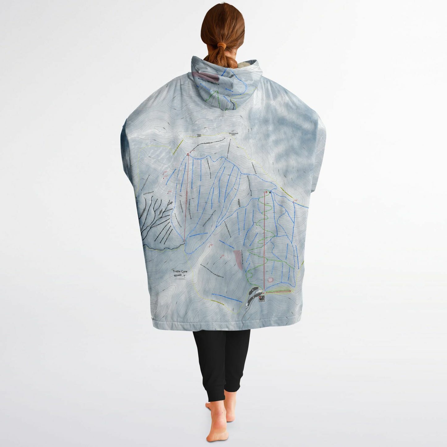 Treble Cone, New Zealand Ski Trail Map - Snug Hoodie - Powderaddicts