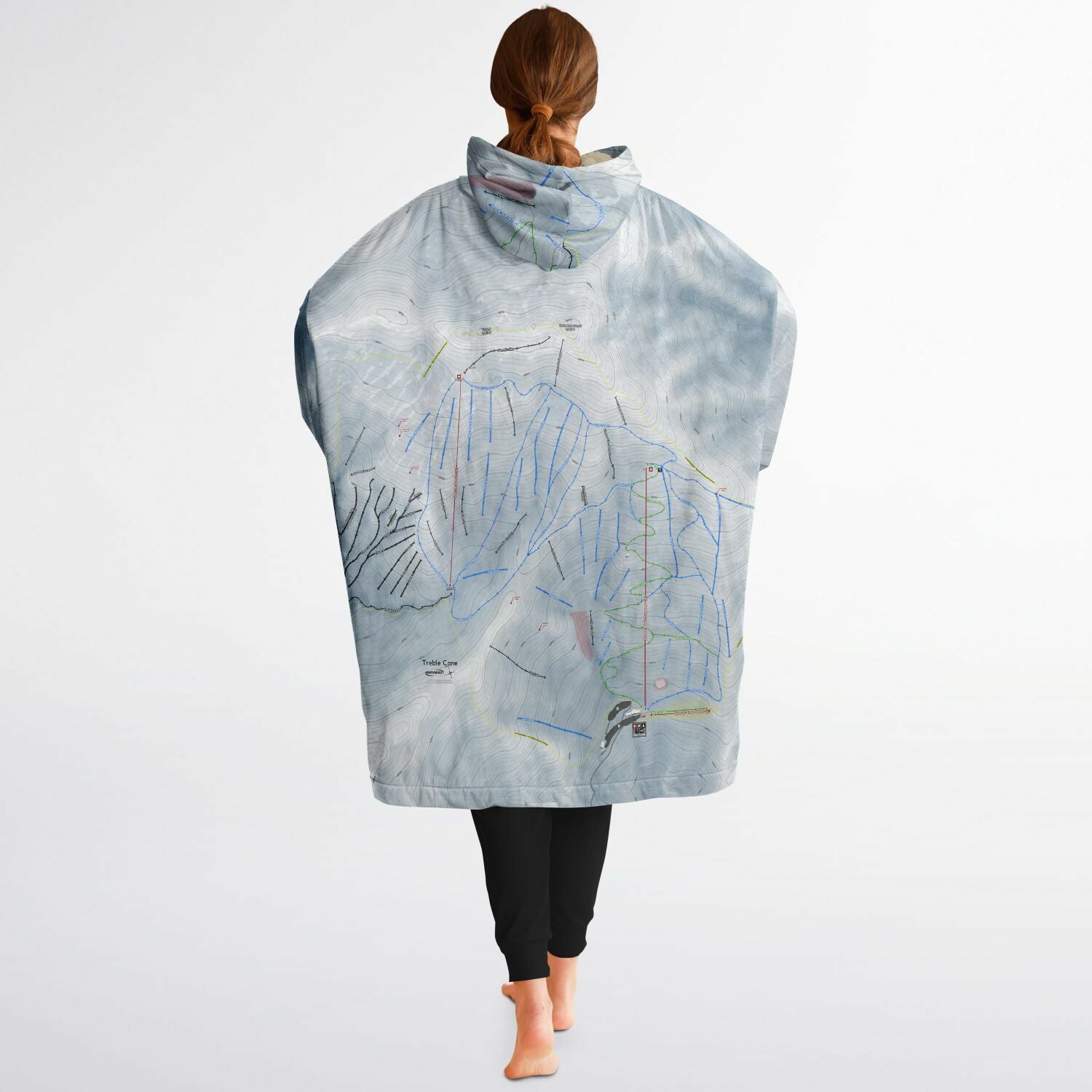 Treble Cone, New Zealand Ski Trail Map - Snug Hoodie