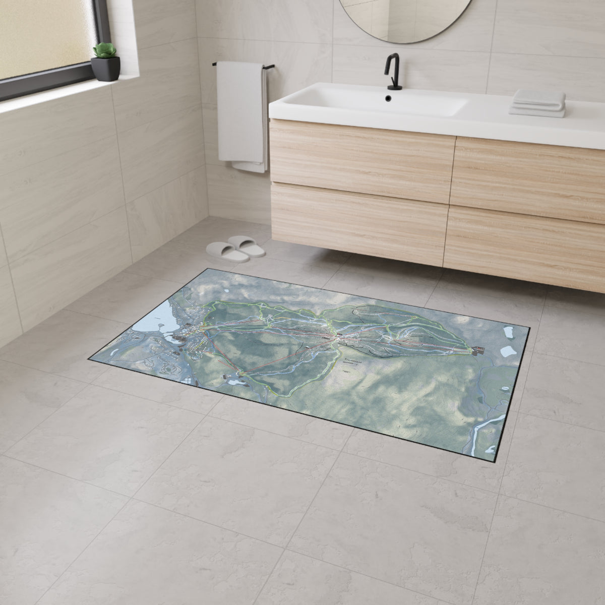 Tremblant, Quebec Ski Resort Map Heavy Duty Floor Mat