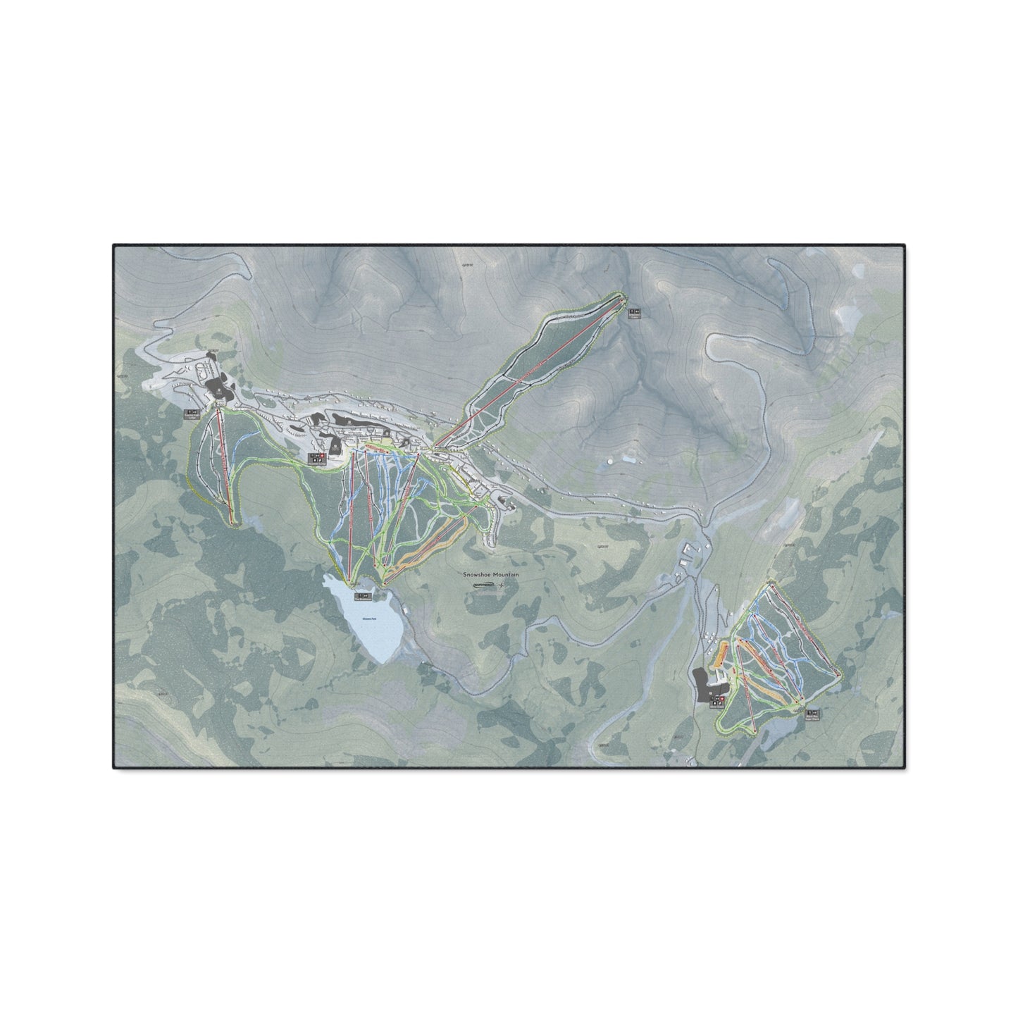 Snowshoe Mountain, West Virginia Ski Resort Map Heavy Duty Floor Mat