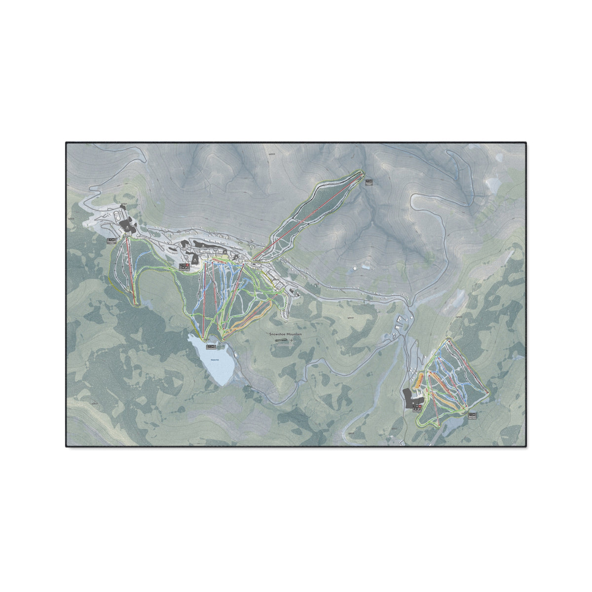 Snowshoe Mountain, West Virginia Ski Resort Map Heavy Duty Floor Mat