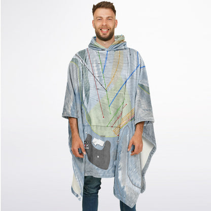 Birch Hill, Alaska Ski Resort Map Flannel Blanket Poncho
