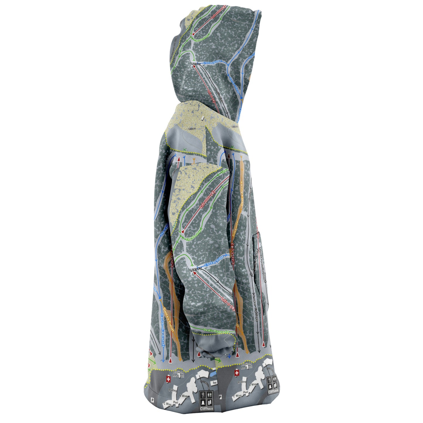 Devil's Head, Wisconsin Ski Trail Map - Snug Hoodie