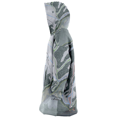 Pine Creek, Wyoming Ski Trail Map Snug Hoodie - Powderaddicts