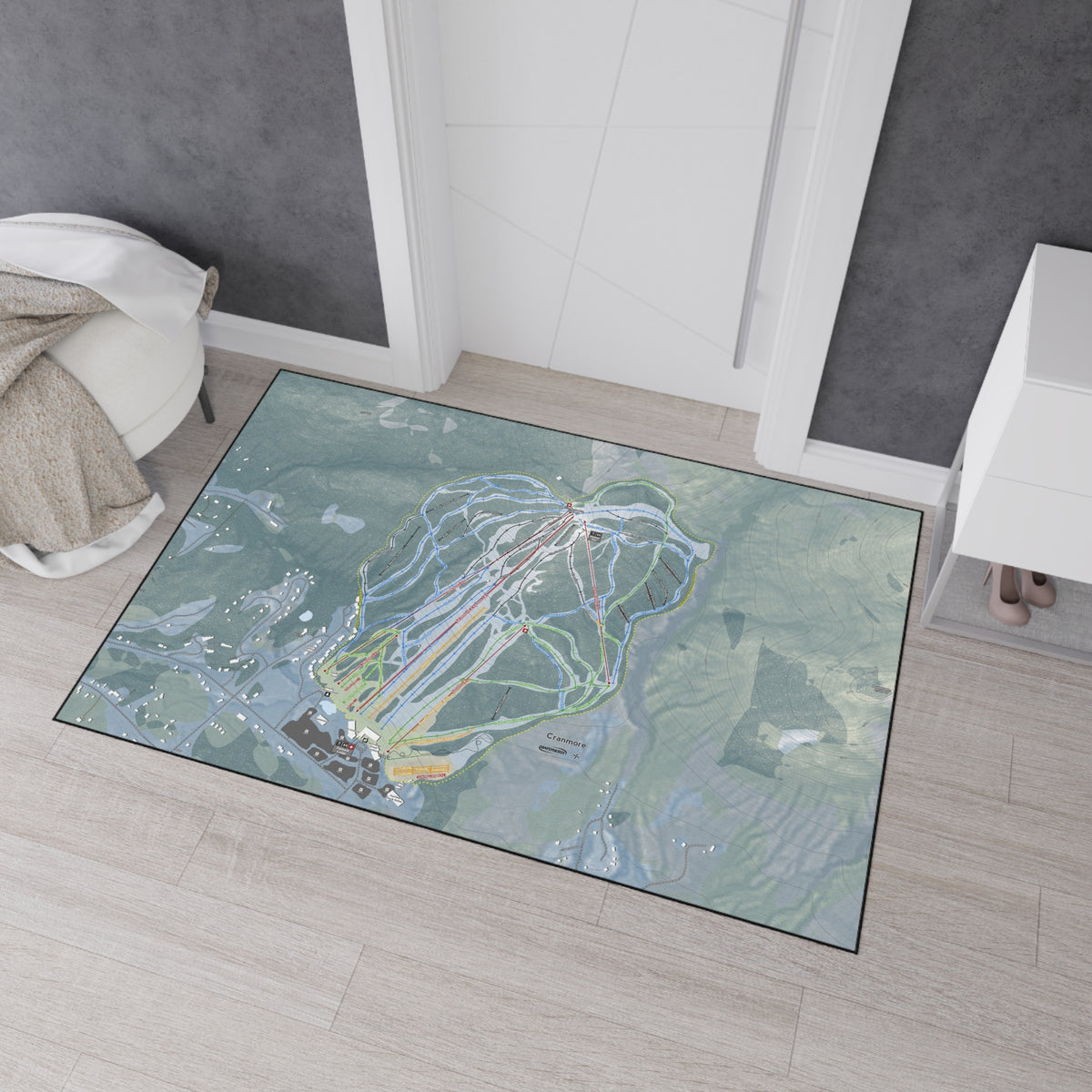 Cranmore Mountain, New Hampshire Ski Resort Map Heavy Duty Floor Mat