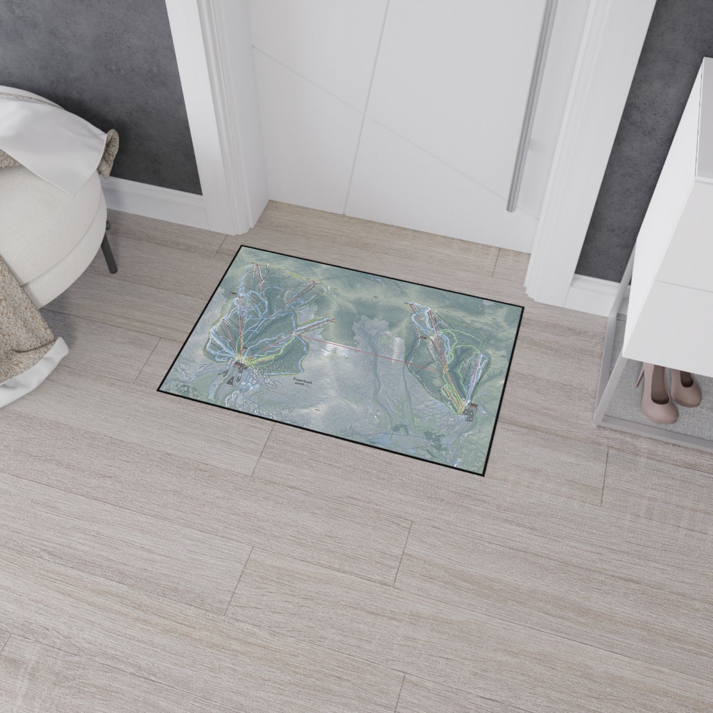 Sugarbush, Vermont Ski Resort Map Heavy Duty Floor Mat