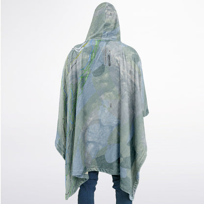 Titcomb Mountain, Maine Ski Resort Map Flannel Blanket Poncho