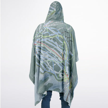 Kimberley, British Columbia Ski Resort Map Flannel Blanket Poncho