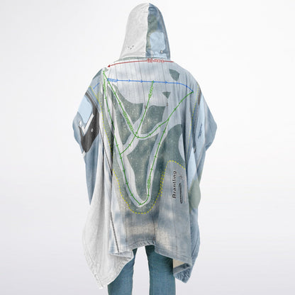 Brantling, New York Ski Resort Map Flannel Blanket Poncho