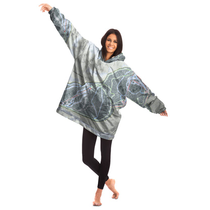 Snowy Range, Wyoming Ski Trail Map Snug Hoodie - Powderaddicts