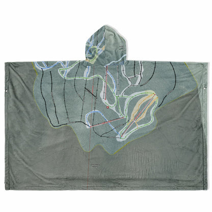 Sipapu, New Mexico Ski Resort Map Flannel Blanket Poncho