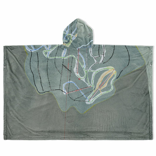 Sipapu, New Mexico Ski Resort Map Flannel Blanket Poncho