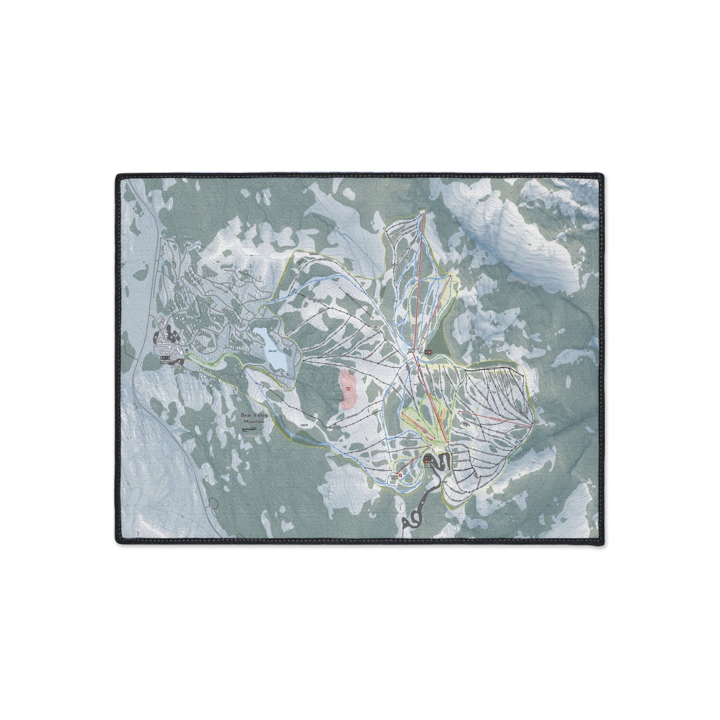 Bear Valley Mountain, California Ski Resort Map Heavy Duty Floor Mat