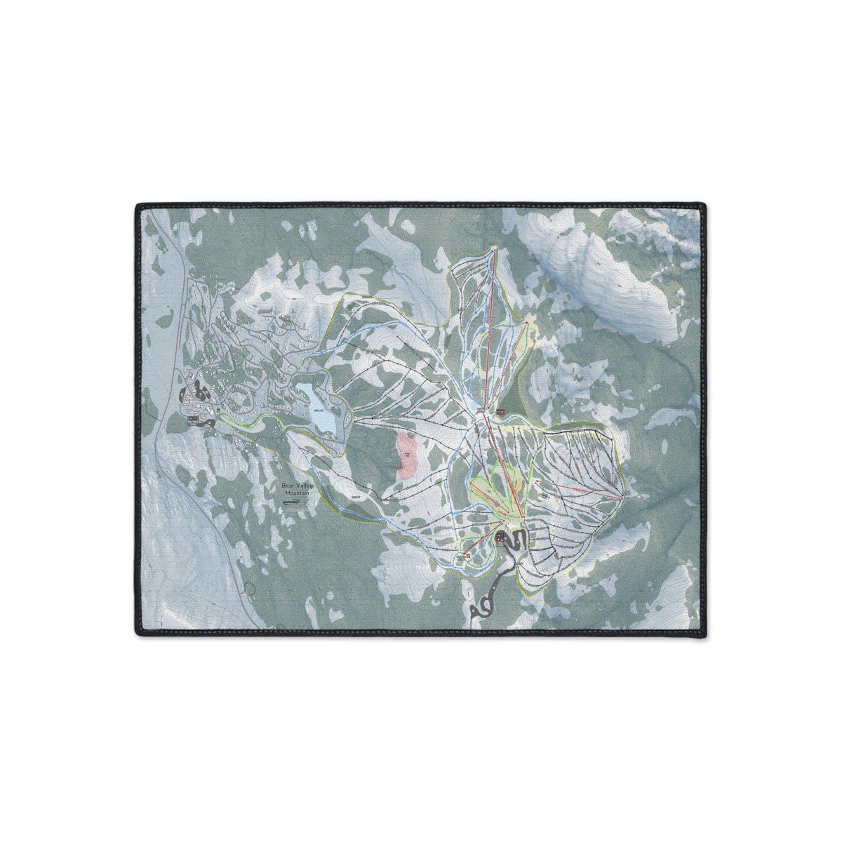 Bear Valley Mountain, California Ski Resort Map Heavy Duty Floor Mat