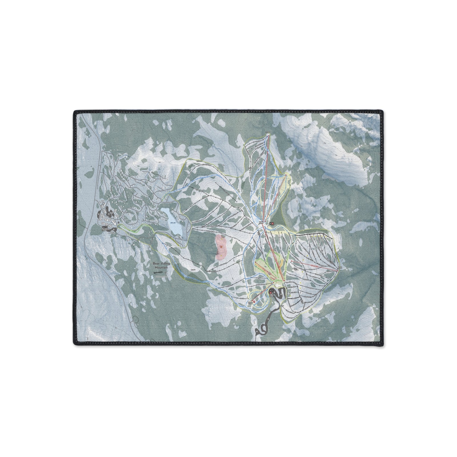 Bear Valley Mountain, California Ski Resort Map Heavy Duty Floor Mat