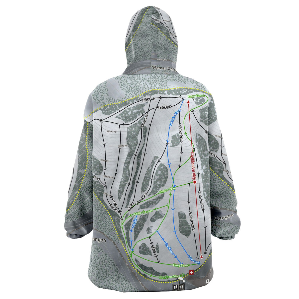 Warner Canyon, Oregon Ski Trail Map Snug Hoodie