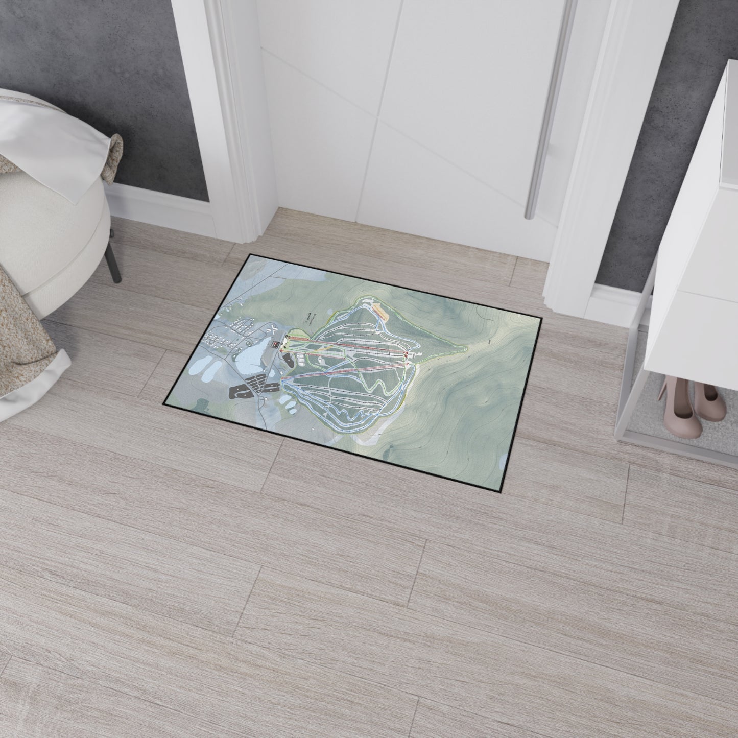 Elk Mountain, Pennsylvania Ski Resort Map Heavy Duty Floor Mat