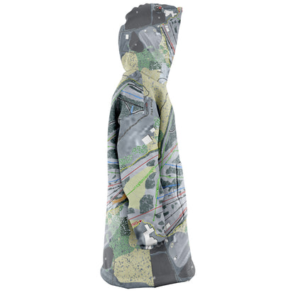 Pine Mountain, Michigan Ski Trail Map Snug Hoodie - Powderaddicts