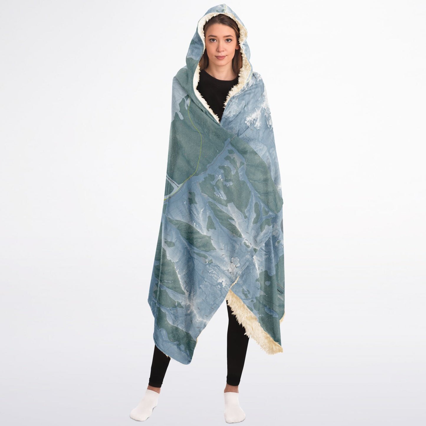Silverton Mountain, Colorado Ski Trail Map - Adult Hooded Blanket