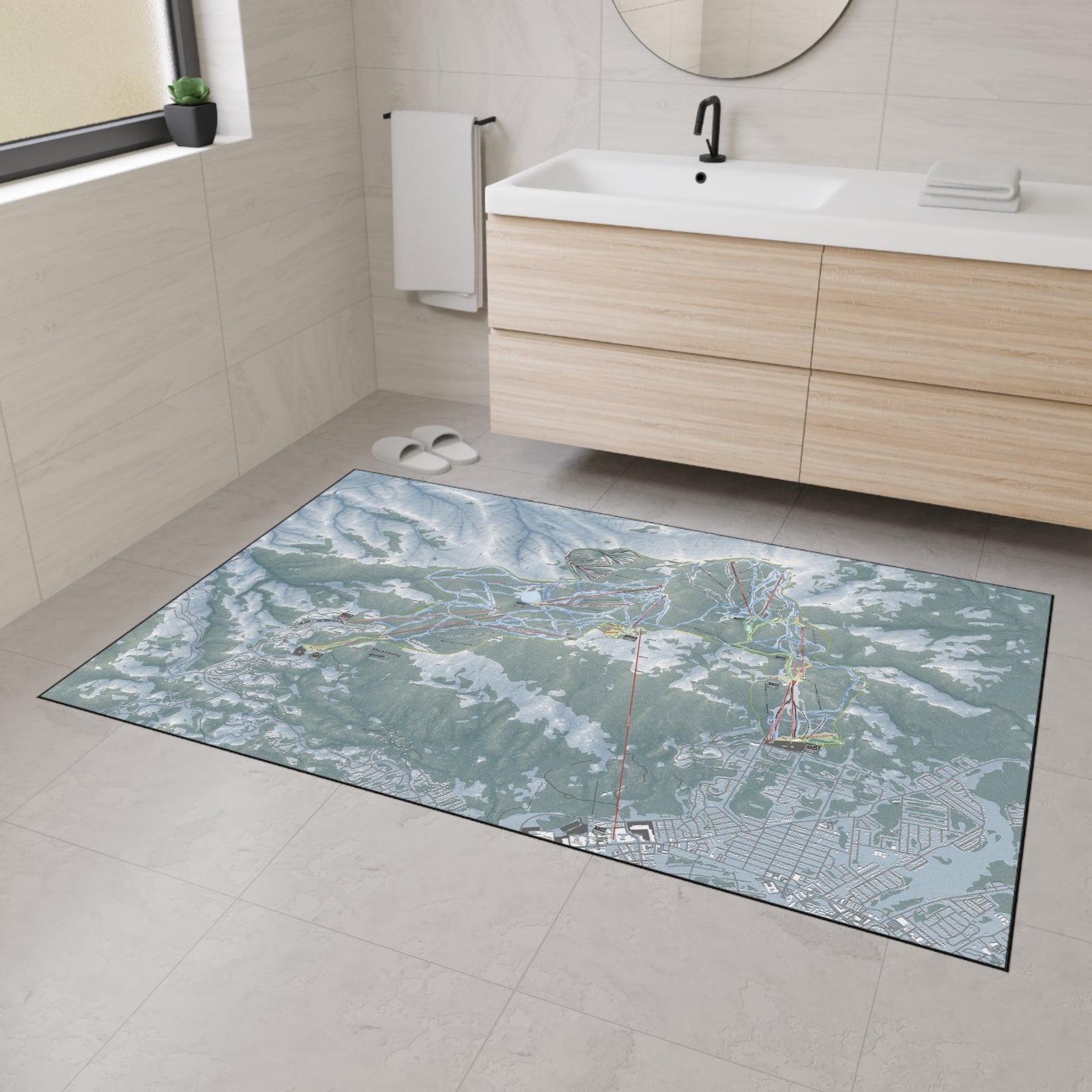 Heavenly, Nevada Ski Resort Map Heavy Duty Floor Mat