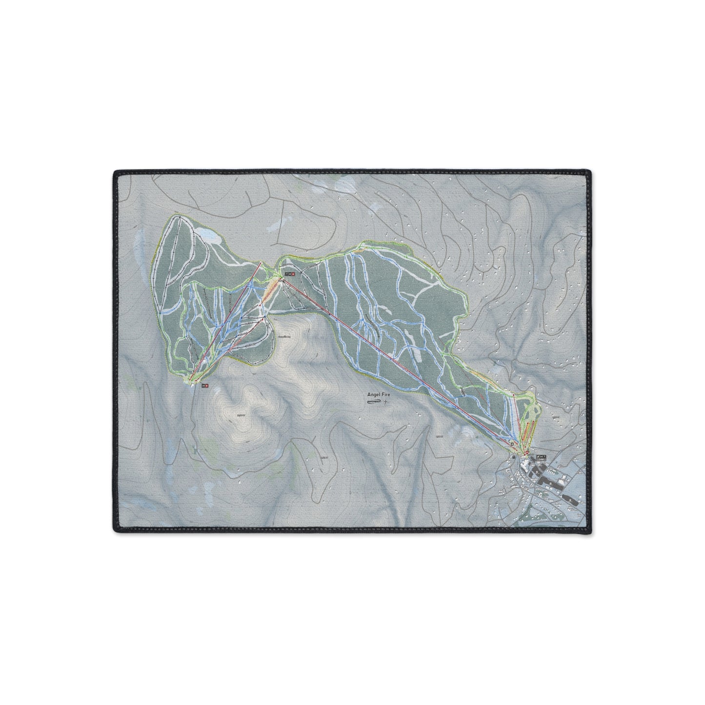 Angel Fire, New Mexico Ski Resort Map Heavy Duty Floor Mat