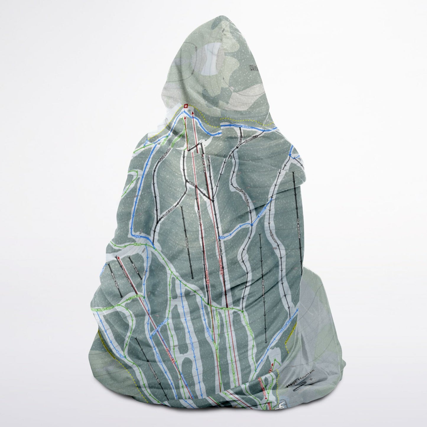 Magic Mountain, Vermont Ski Trail Map - Youth Hooded Blanket