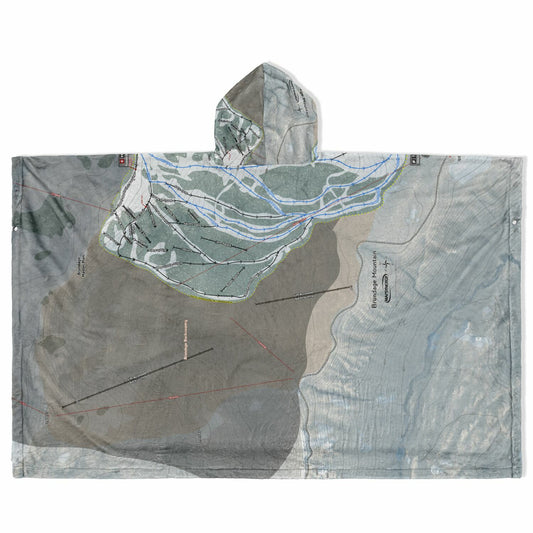 Brundage Mountain, Idaho Ski Resort Map Flannel Blanket Poncho