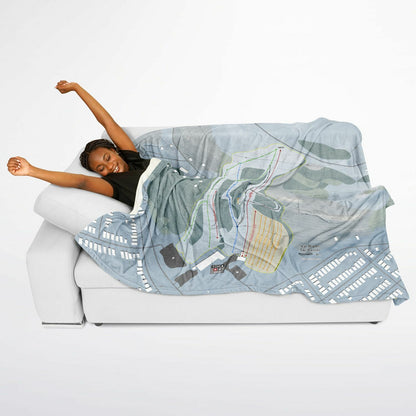 Val Bialas Ski Center, New York Ski Resort Map Flannel Blanket Poncho