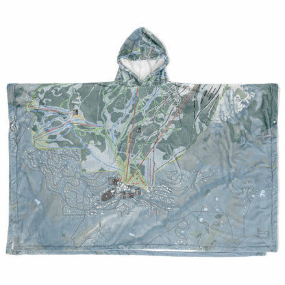 Crested Butte, Colorado Ski Resort Map Flannel Blanket Poncho