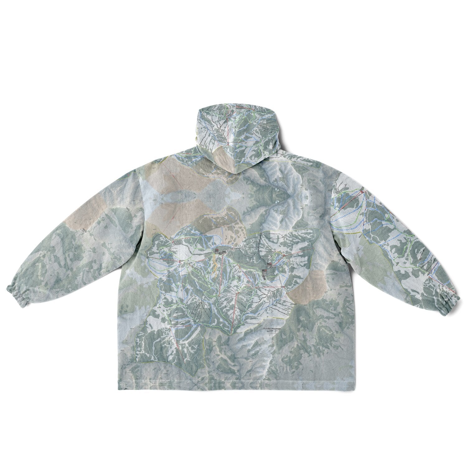 Powder Mountain, Utah Ski Resort Map Reversible Snug Hoodie