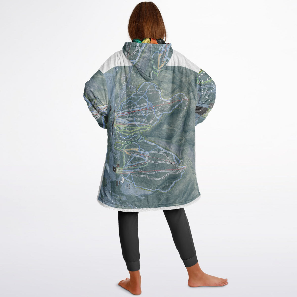 Attitash Mountain, New Hampshire Ski Resort Map Reversible Snug Hoodie
