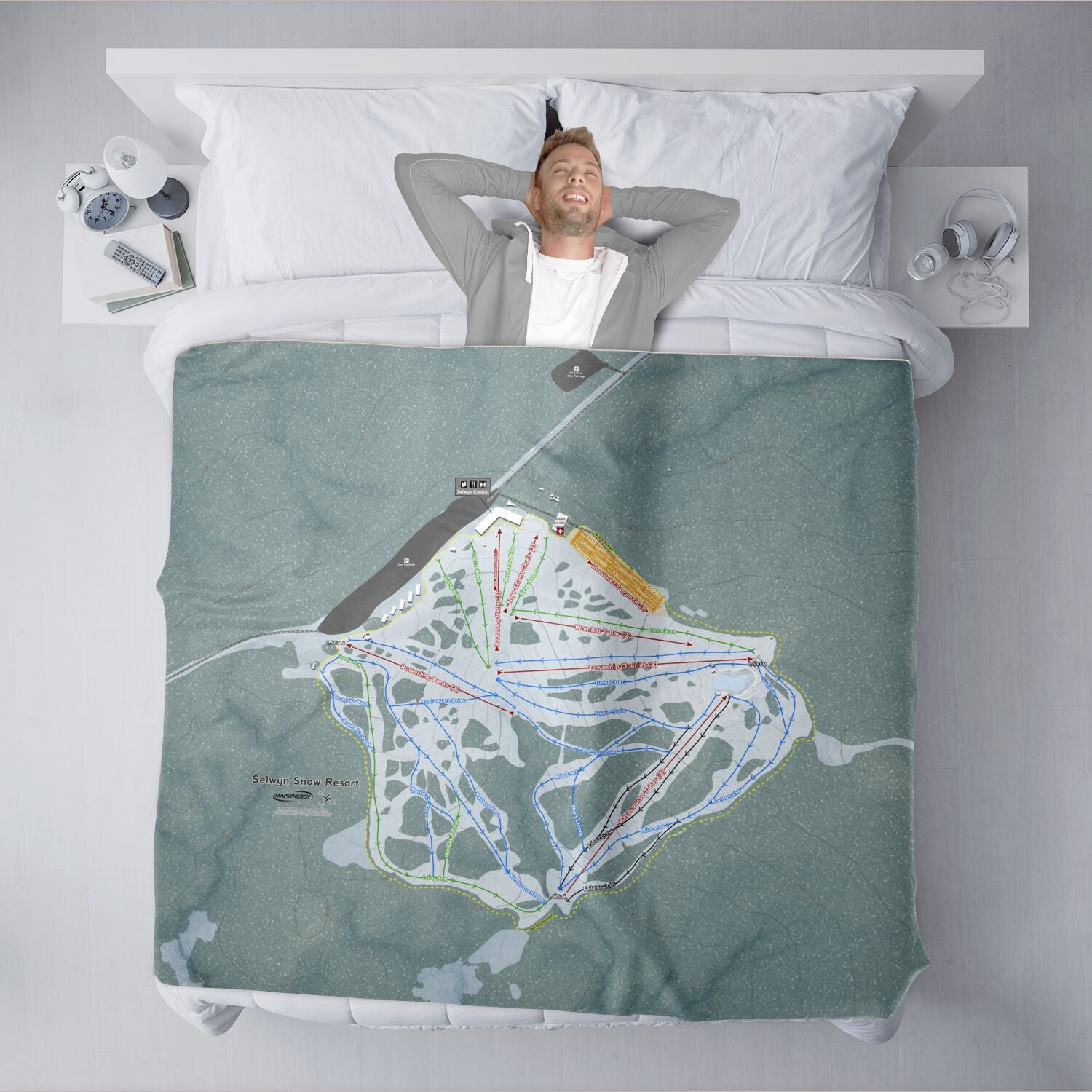 Selwyn Snow Resort, Australia Ski Resort Map XL Blanket