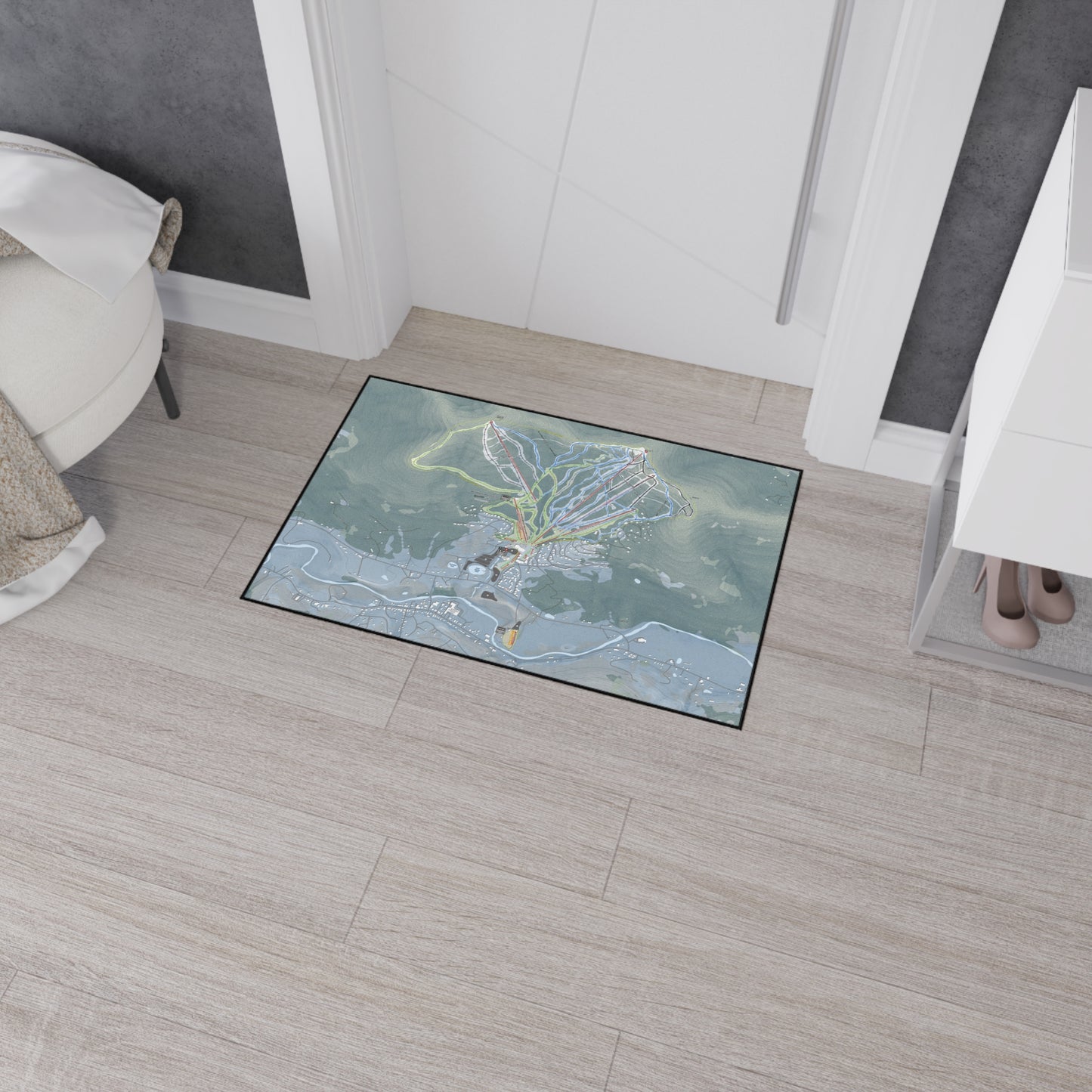 Windham Mountain, New York Ski Resort Map Heavy Duty Floor Mat