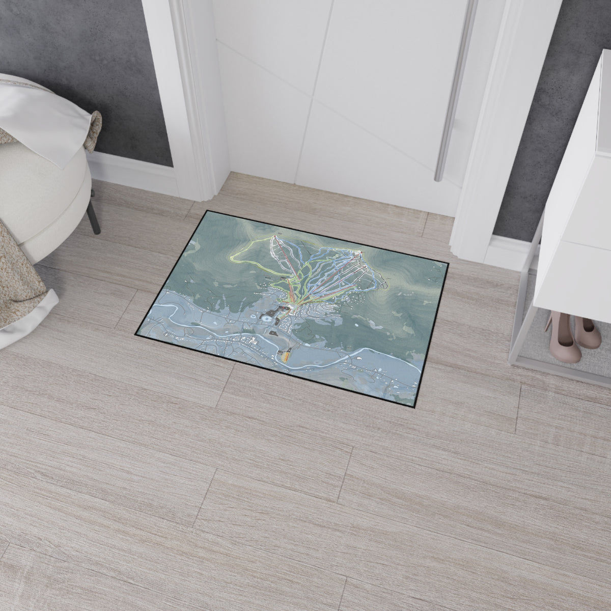 Windham Mountain, New York Ski Resort Map Heavy Duty Floor Mat