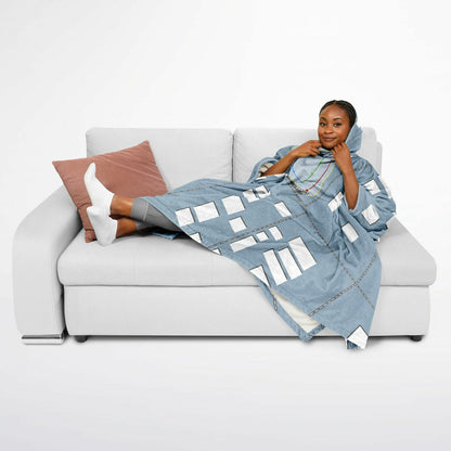 Lees Ski Hill, Colorado Ski Resort Map Flannel Blanket Poncho