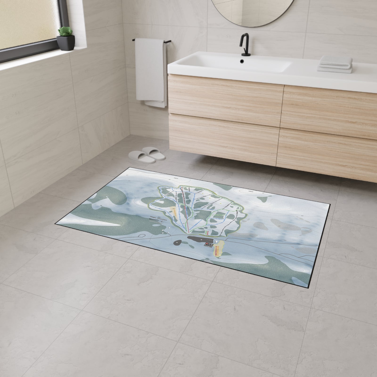Magic Mountain, Idaho Ski Resort Map Heavy Duty Floor Mat