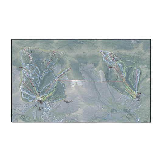 Sugarbush, Vermont Ski Resort Map Heavy Duty Floor Mat